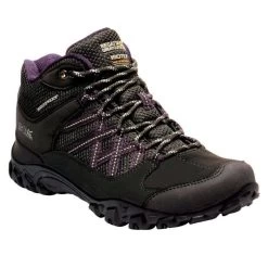 Regatta Women's Edgepoint Mid Walking Boots - Black/Prune -Fashion Lady 792754