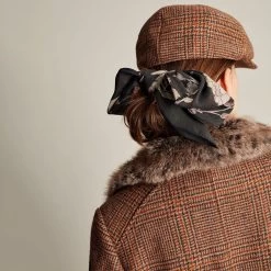 Joules Women's Middleton Scarf - Grey Floral -Fashion Lady 885413