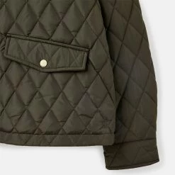 Joules Women's Arlington Cropped Quilted Jacket - Heritage Green -Fashion Lady 885435 10