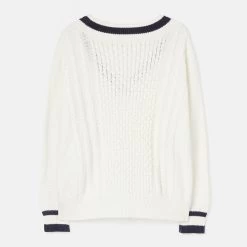 Joules Women's Dawson Cricket Jumper - Creme Navy -Fashion Lady 885575 12