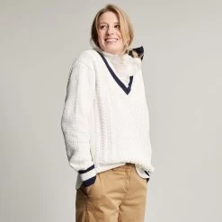Joules Women's Dawson Cricket Jumper - Creme Navy