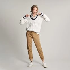 Joules Women's Dawson Cricket Jumper - Creme Navy -Fashion Lady 885575 5