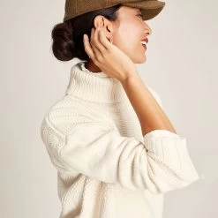 Joules Women's Joyce Roll Neck Jumper - Buttermilk -Fashion Lady 885589 9