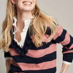 Joules Women's Maddie Jumper - Navy/Pink Stripe -Fashion Lady 885603 6