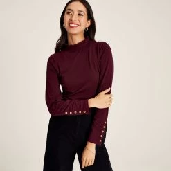 Joules Women's Amy Top - Burgundy -Fashion Lady 885701 3 1
