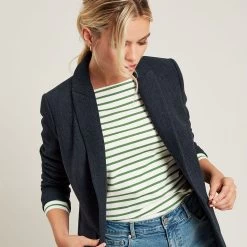 Joules Women's Brancaster Top - Green Stripe -Fashion Lady 885743 1