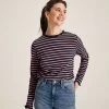 Joules Women's Daisy Striped Long Sleeve Top - Apricot/Navy Stripe