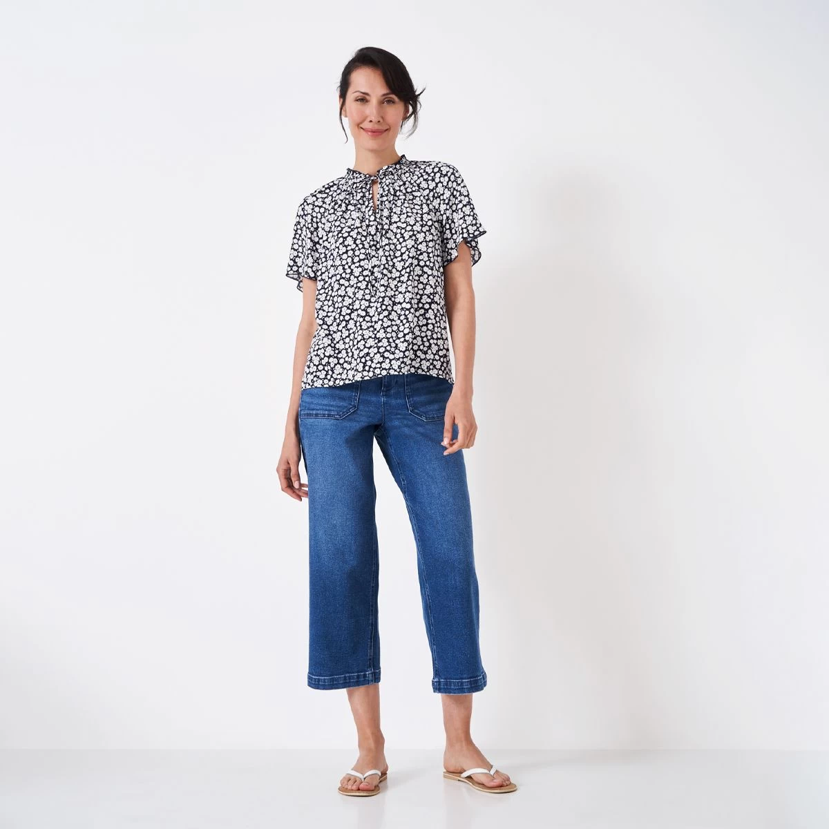 Crew Clothing Women's Ada Top - Navy/White 4 Crew Clothing Women's Ada Top - Navy/White - Image 4