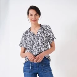 Crew Clothing Women's Ada Top - Navy/White