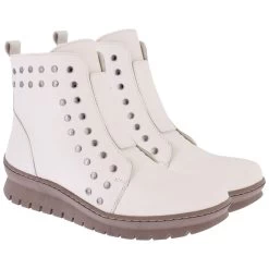 Adesso Women's Addison Studded Boots - Winter White -Fashion Lady addison winter white stud boot 4 1