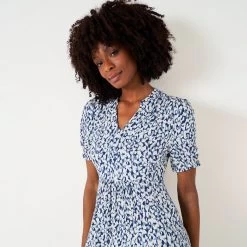 Crew Clothing Women's Ali Jersey Dress - Animal Print Blue -Fashion Lady ali jrsy dress animal print blue 1