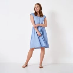 Crew Clothing Women's Amber Jersey Dress - Blues