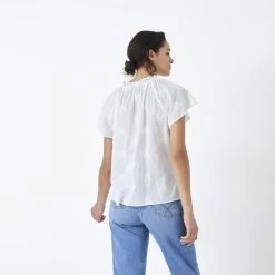 Crew Clothing Women's Amy Embroidered Cotton Top - White 9 Crew Clothing Women's Amy Embroidered Cotton Top - White -Fashion Lady amy top white 3