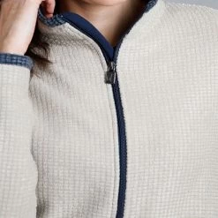 Weird Fish Women's Ariana Eco Full Zip Grip Fleece - Ecru -Fashion Lady ariana eco fulzip grd flce ecru
