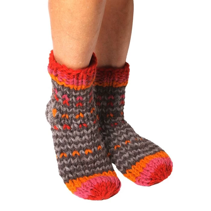 Pachamama Women’s Arica Sofa Socks – Bark/Earth 2 Pachamama Women’s Arica Sofa Socks – Bark/Earth - Image 2