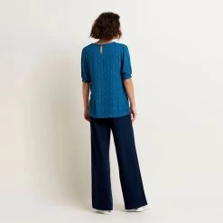 Brakeburn Women's Aster Lurex Spot Blouse - Teal 7 Brakeburn Women's Aster Lurex Spot Blouse - Teal -Fashion Lady aster lurex spot blouse tea 2