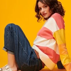 Barbour Women's Bradley Stripe Knit Sweater - Multi -Fashion Lady barbour bradley stipe knit5