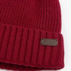 Barbour Carlton Beanie - Cranberry -Fashion Lady barbour carlton beanie cranberry os 4