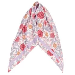 Barbour Women's Floral Print Square Scarf - White/Lavender