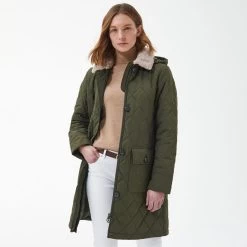 Barbour Women's Fox Quilted Jacket - Olive -Fashion Lady barbour fox quilt coat olive 2 1