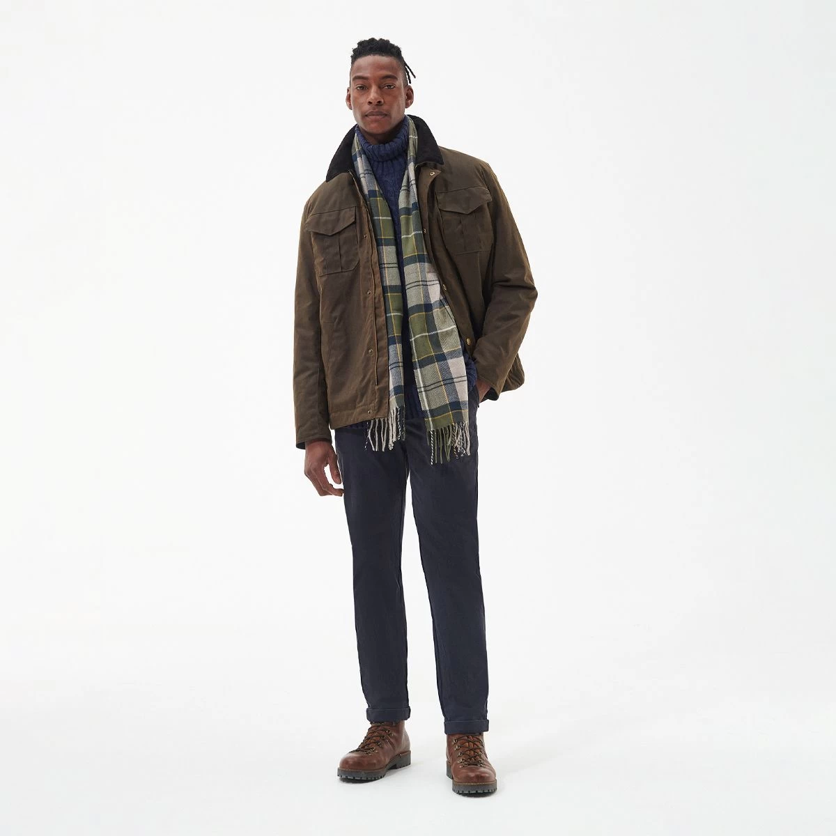 Barbour Galingale Tartan Scarf - Forest Mist Tartan 3 Barbour Galingale Tartan Scarf - Forest Mist Tartan - Image 3