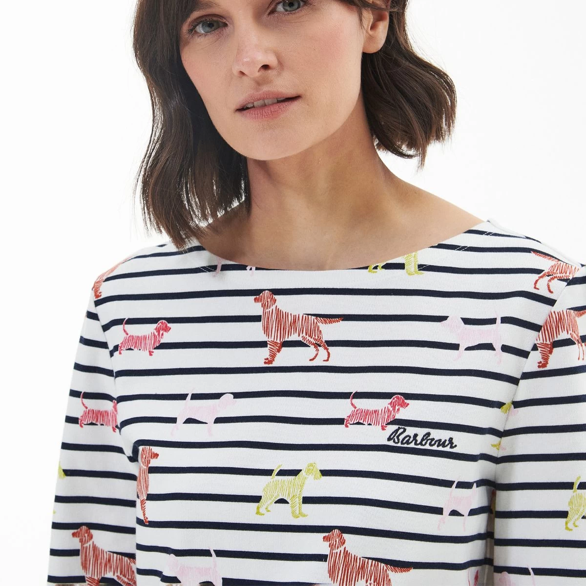 Barbour Women's Hawkins Top - Off White Dog Print 5 Barbour Women's Hawkins Top - Off White Dog Print - Image 5