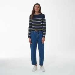 Barbour Women’s Hawkins Top - Navy Stripe 10 Barbour Women’s Hawkins Top - Navy Stripe -Fashion Lady barbour hawkins top navy stripe 3
