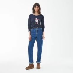 Barbour Women’s Hedley Long Sleeve Tee - Navy -Fashion Lady barbour hedley ls tee navy 3