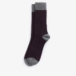 Barbour Houghton Socks - Fig/Asphalt