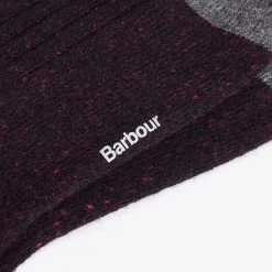 Barbour Houghton Socks - Fig/Asphalt -Fashion Lady barbour houghton sock fig asphalt 3