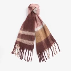 Barbour Isla Tartan Boucle Scarf - Chocolate Tartan 11 Barbour Isla Tartan Boucle Scarf - Chocolate Tartan -Fashion Lady barbour isla boucle scarf choc os 2 1