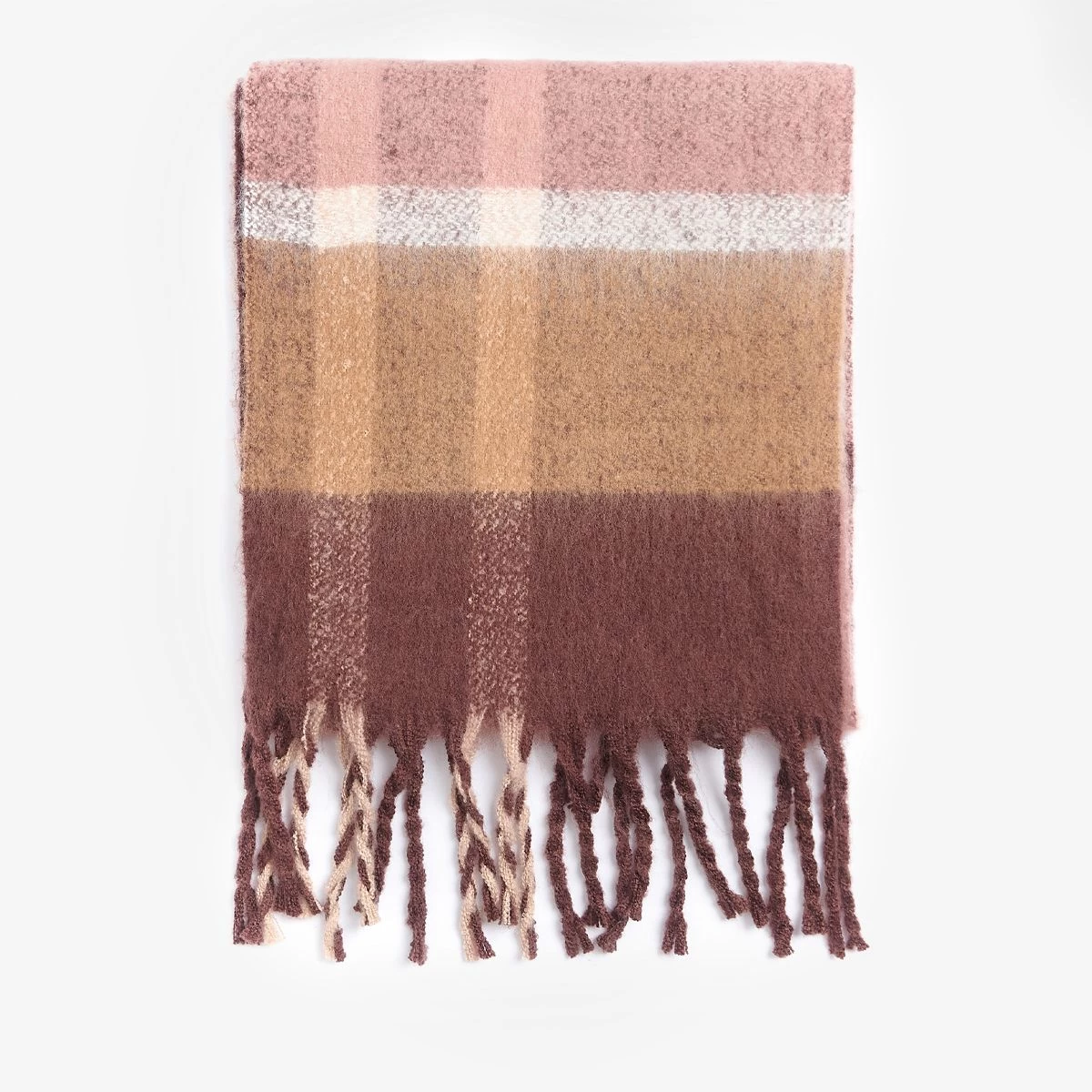 Barbour Isla Tartan Boucle Scarf - Chocolate Tartan 4 Barbour Isla Tartan Boucle Scarf - Chocolate Tartan - Image 4