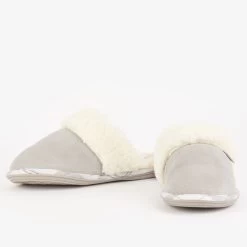 Barbour Women's Lydia Mule Slippers – Grey 8 Barbour Women's Lydia Mule Slippers – Grey -Fashion Lady barbour lydia mule slipper grey 3