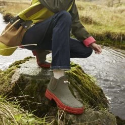 Barbour Women's Mallow Wellington Boots - Olive/Spiced Pumpkin -Fashion Lady barbour mallow olive pumpkin 2
