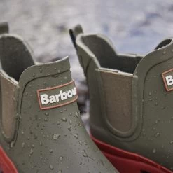 Barbour Women's Mallow Wellington Boots - Olive/Spiced Pumpkin -Fashion Lady barbour mallow olive pumpkin 7