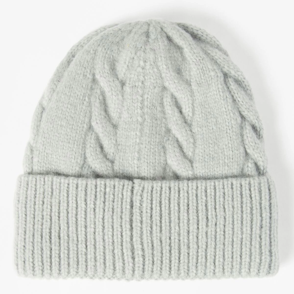 Barbour Meadow Cable Beanie Hat - Light Grey 2 Barbour Meadow Cable Beanie Hat - Light Grey - Image 2