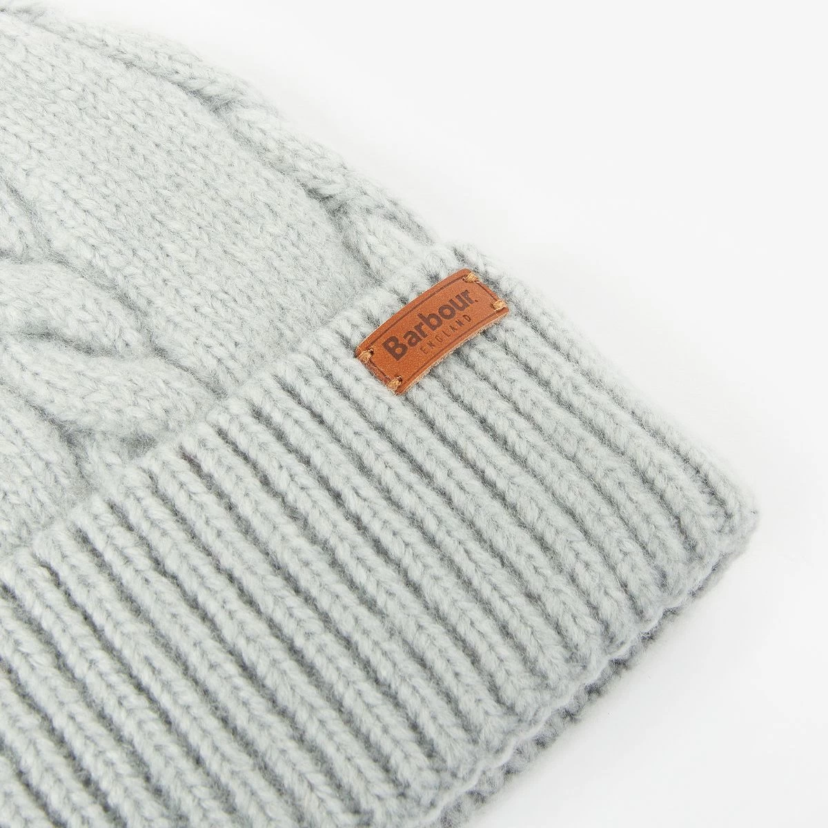 Barbour Meadow Cable Beanie Hat - Light Grey 3 Barbour Meadow Cable Beanie Hat - Light Grey - Image 3
