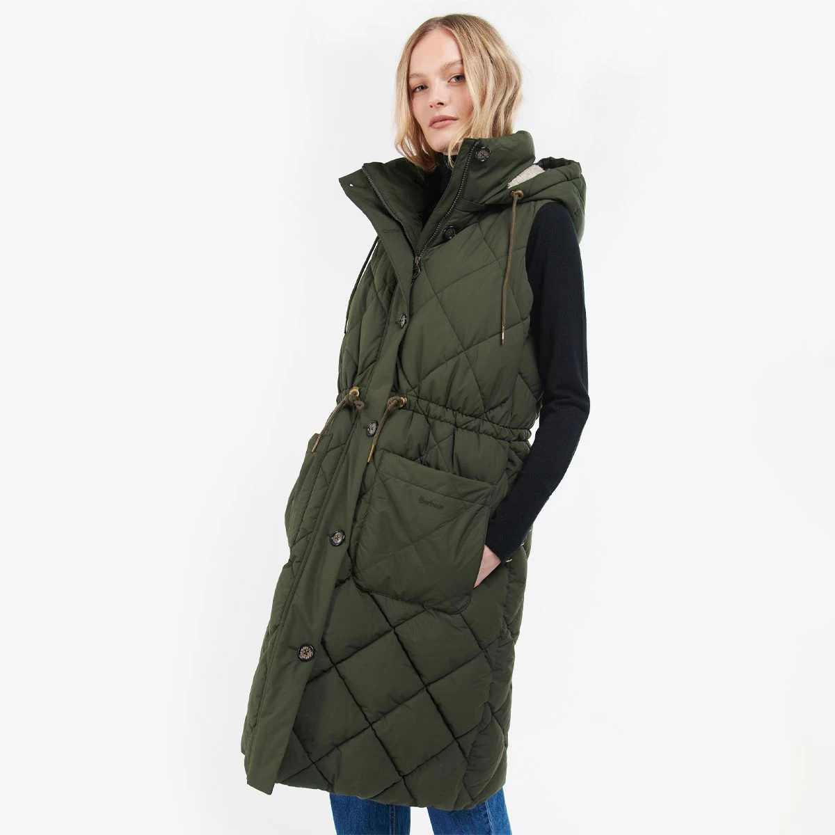 Barbour Women's Orinsay Quilted Gilet - Sage 1 Barbour Women's Orinsay Quilted Gilet - Sage