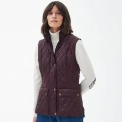 Barbour Women's Otterburn Quilted Gilet - Black Cherry -Fashion Lady barbour otterburn gilet blkchrry 1 1