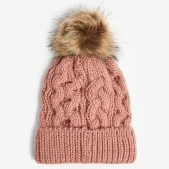 Barbour Women's Penshaw Beanie - Dusty Rose -Fashion Lady barbour penshaw cble beanie drse os 2