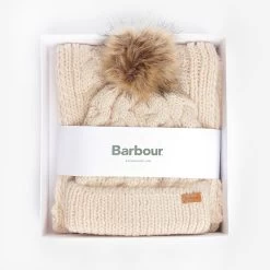 Barbour Women's Penshaw Beanie & Scarf Gift Set - Blush Pink