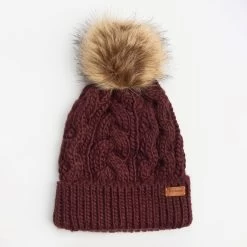 Barbour Women's Penshaw Beanie & Scarf Gift Set - Bordeaux -Fashion Lady barbour penshaw hat scf set bord 3