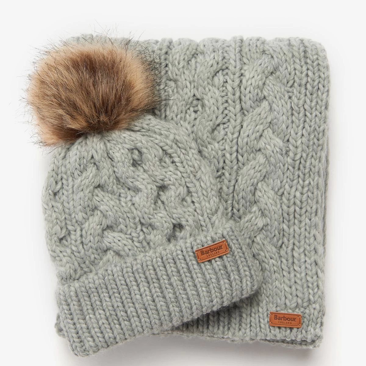 Barbour Women's Penshaw Beanie & Scarf Gift Set - Grey 6 Barbour Women's Penshaw Beanie & Scarf Gift Set - Grey - Image 6