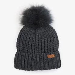 Barbour Women’s Saltburn Beanie – Charcoal -Fashion Lady barbour saltburn beanie charcoal os 1 1