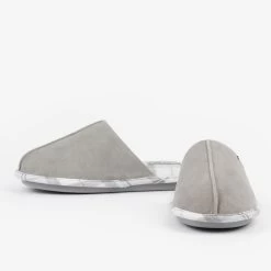 Barbour Women's Simone Mule Slippers – Grey 12 Barbour Women's Simone Mule Slippers – Grey -Fashion Lady barbour simone slipper grey suede 4
