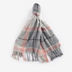 Barbour Tartan Boucle Scarf - Pearl Grey