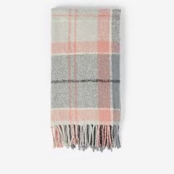 Barbour Tartan Boucle Scarf - Pearl Grey -Fashion Lady barbour tartan boucle scarf grey os 4