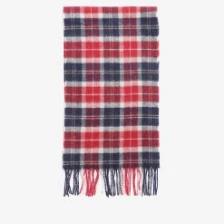 Barbour Tartan Lambswool Scarf - Cranberry Tartan -Fashion Lady barbour tartan l wool scarf cran os 4