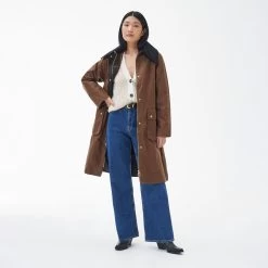 Barbour Women's Townfield Wax Jacket - Tan -Fashion Lady barbour townfield wax jckt tan 4