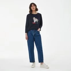 Barbour Women's Westbury Tee - Navy -Fashion Lady barbour westbury tee navy 3